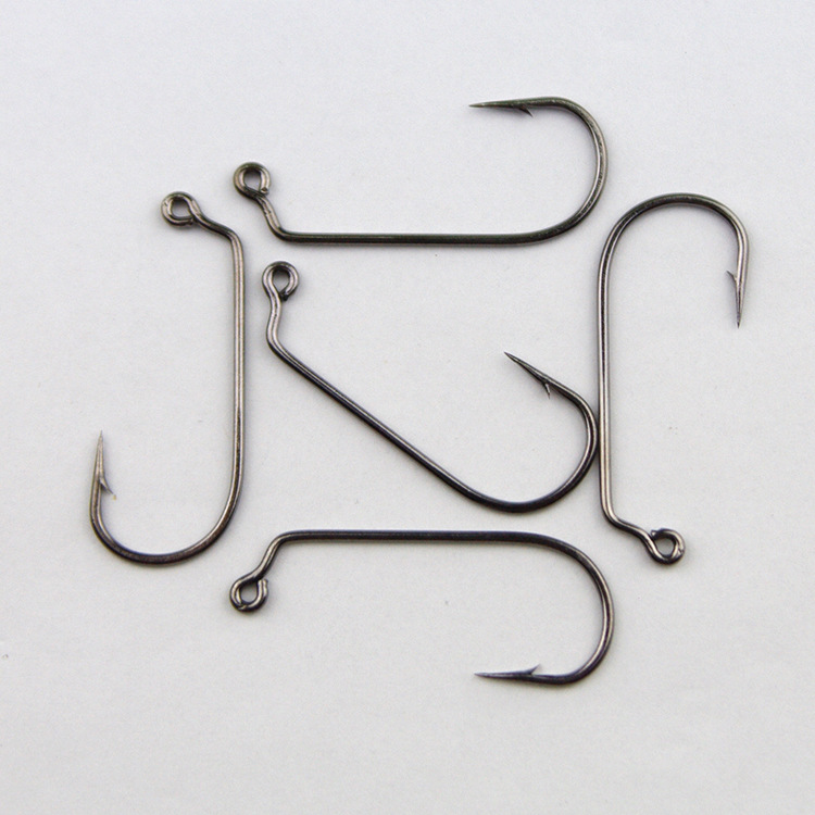 新洋户外60度黑镍角钩鱼钩倒刺休闲垂钓钩高碳钢铅头钩jig hook