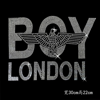 厂家直销批发外贸图案衣服烫钻 个性diy水钻服饰搭配烫图字母boy