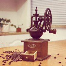 予喜复古手摇咖啡磨豆机手动咖啡研磨机胡椒研磨器小型便携粉碎机