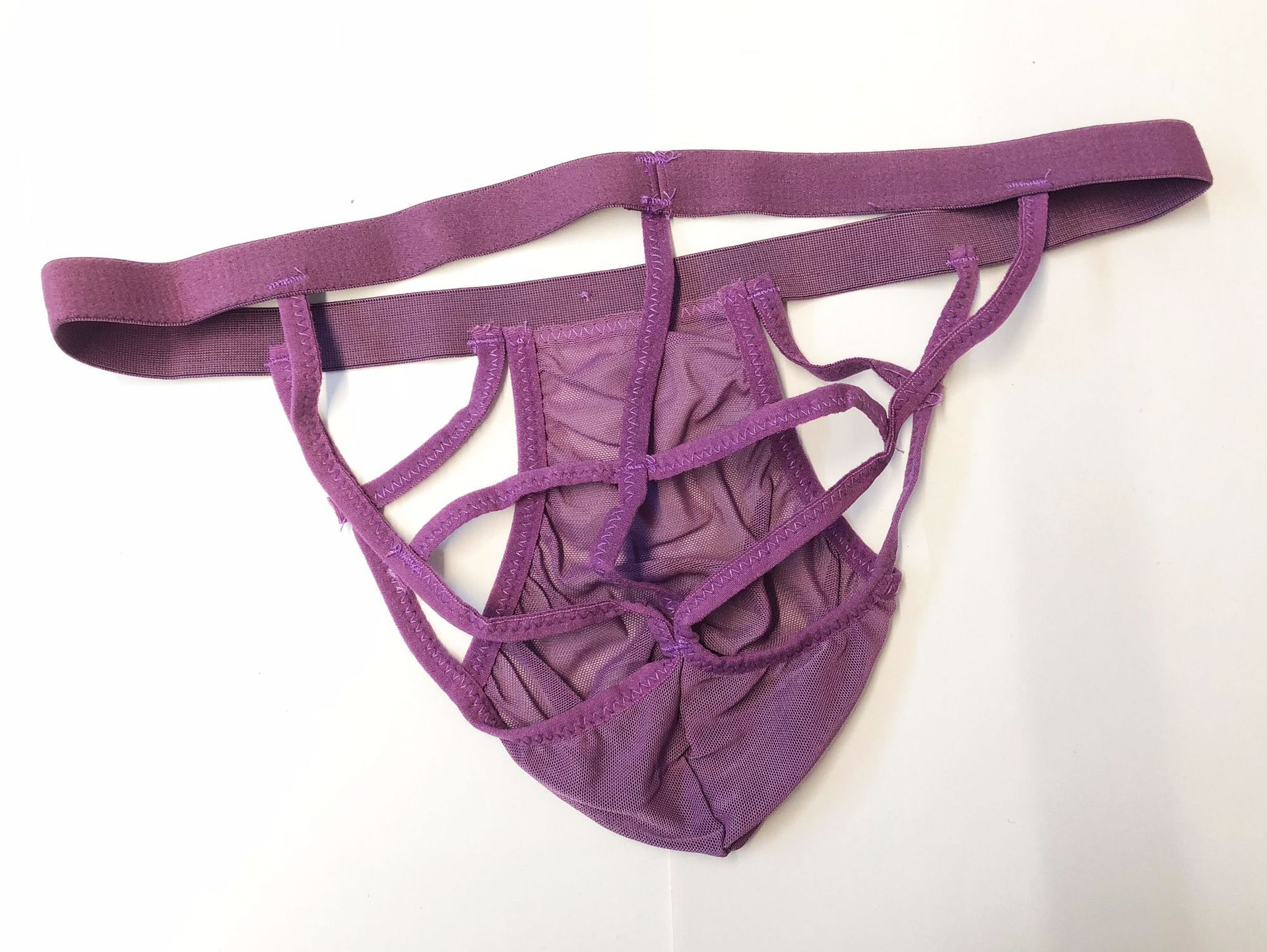 esibibi 性感透视男性双丁t裤男士情趣内裤男式丁字裤m128