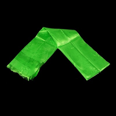 佛教用品_藏传佛教用品 藏族龙凤纹提花哈达 长160cm宽35cm 绿色 特价