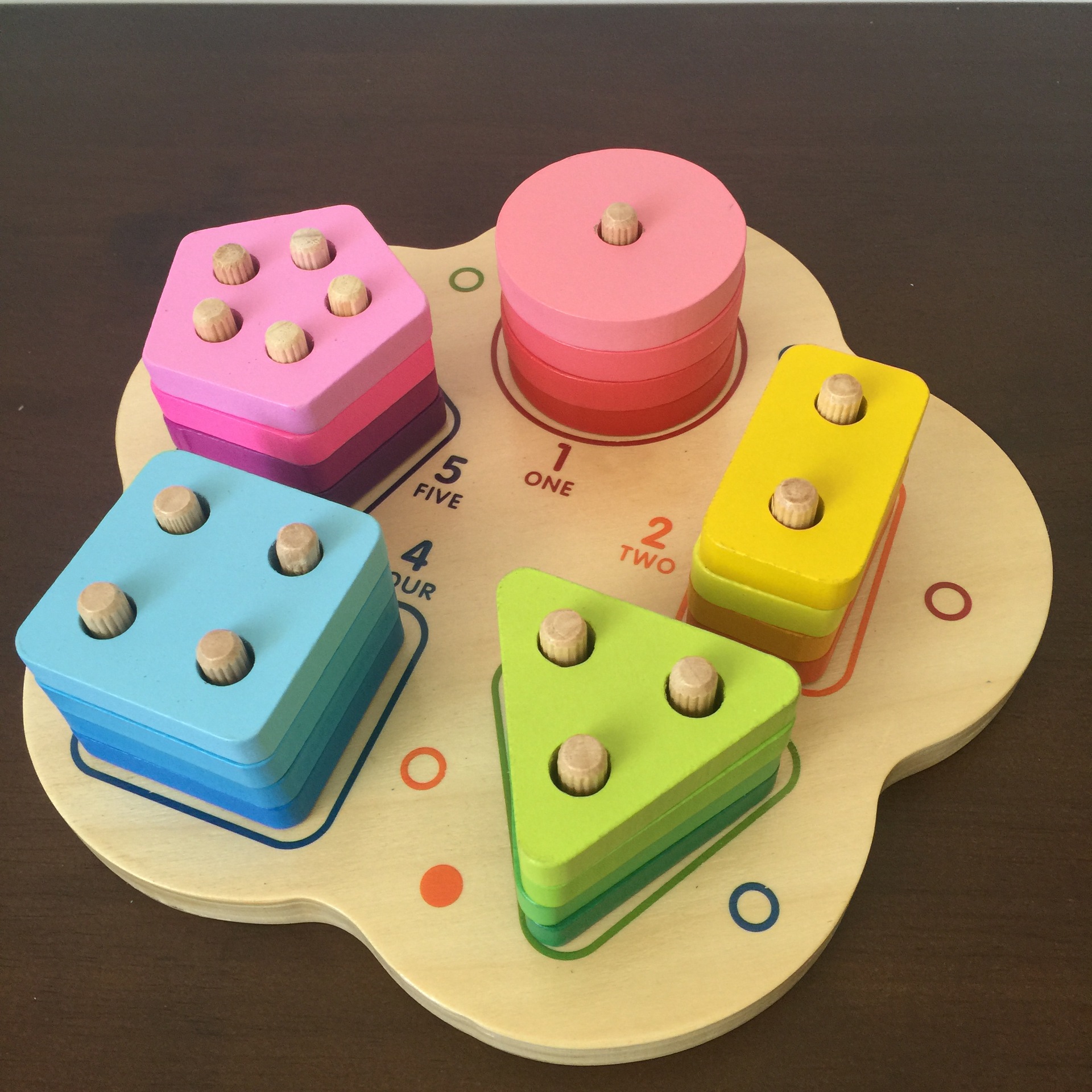 蒙氏早教具儿童思维几何形状配对四套柱积木 1-2-3岁宝宝益智玩具