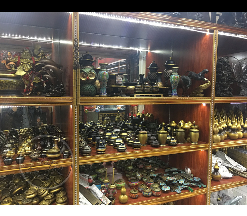 杨铜记纯铜坐千手观音背光经文千手观音摆件铜器批发厂家批发