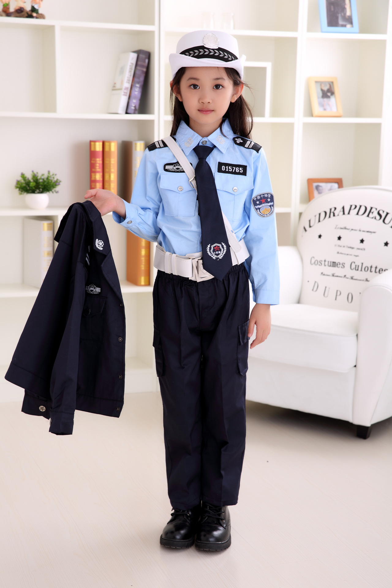 儿童警察服小交警演出服特服幼儿园舞台制服男女警特表演服