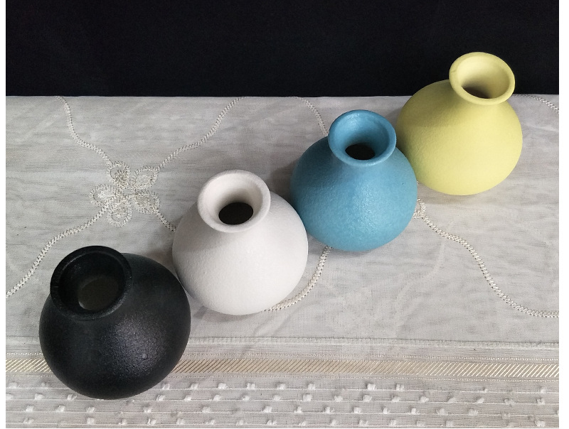 陶瓷工艺品欧式复古地中海手工喷釉哑光简约中式创意禅意花瓶