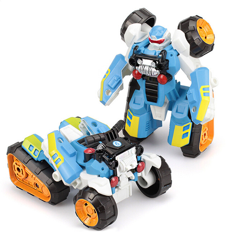 现货一步变形沙滩摩托机器人 儿童变形玩具 变形机器人模型批发