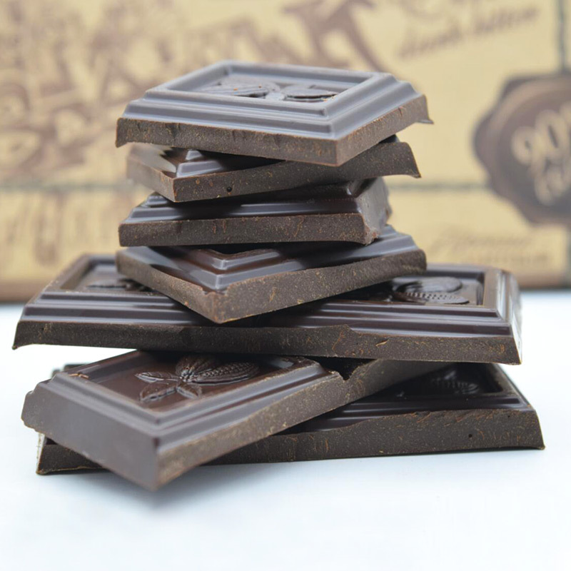 俄罗斯进口 斯巴达克纯黑巧克力90%可可苦味100克牛皮纸