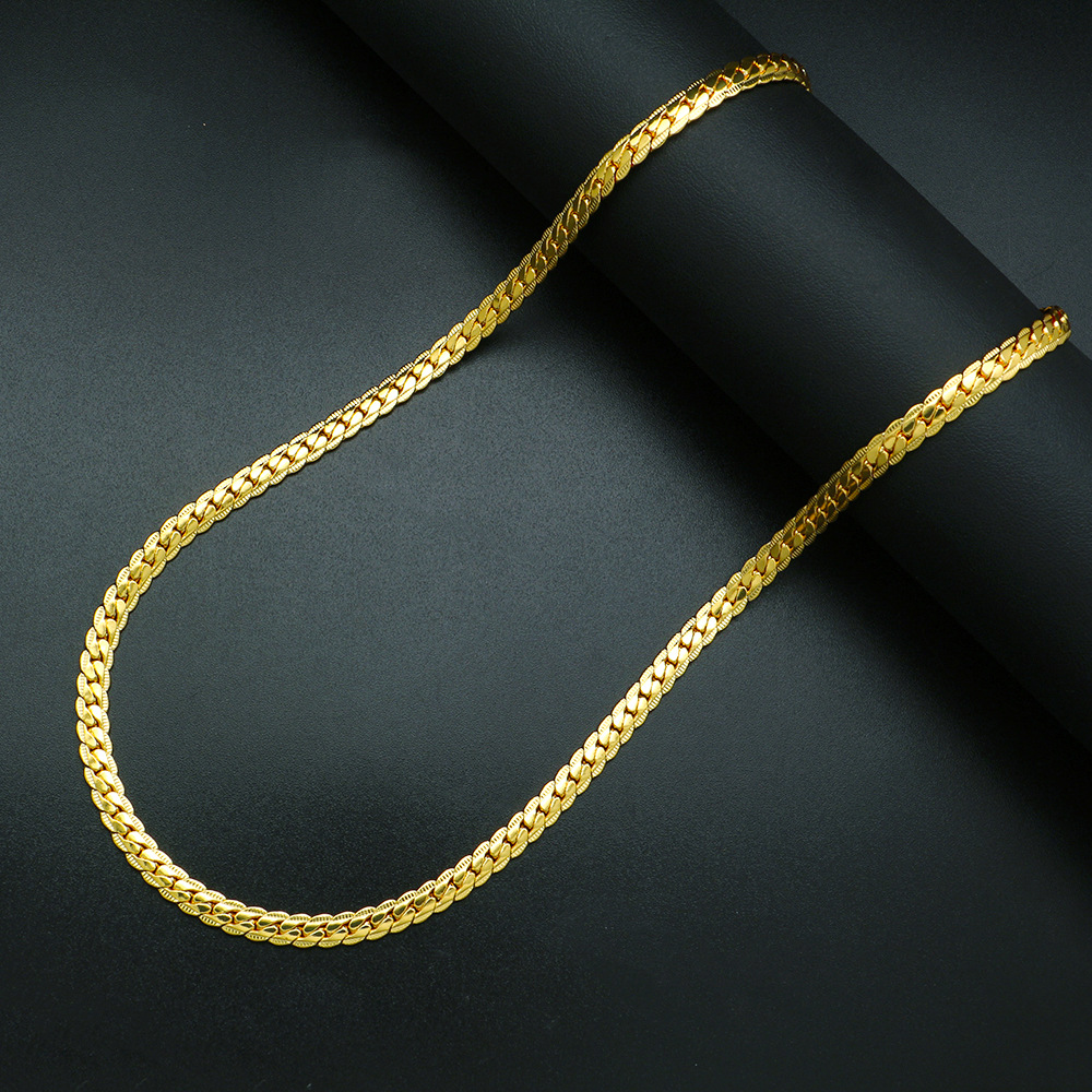 hiphop潮流嘻哈金项链 欧美新款扭片链 镀金项链 新款金项链