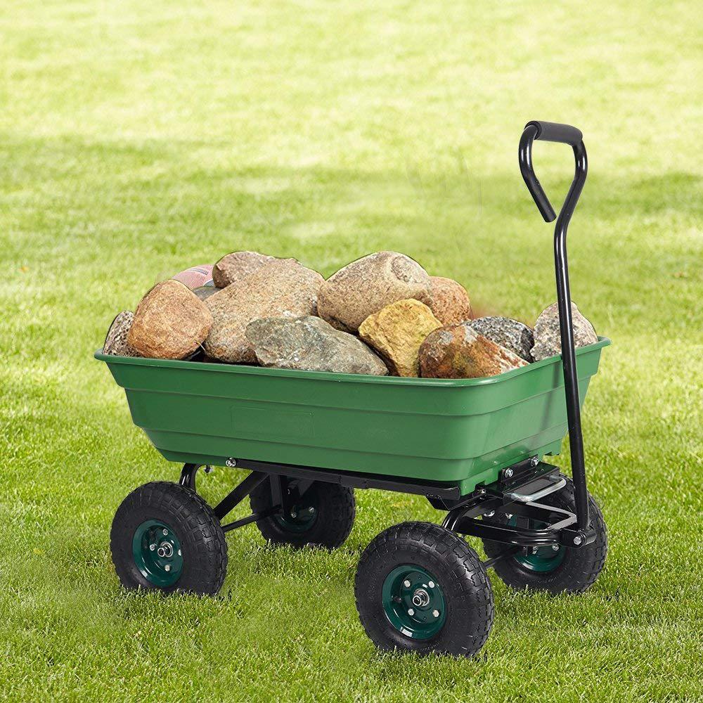 小推车野营园林家用工具翻斗垃圾菜园手推车花园翻斗车