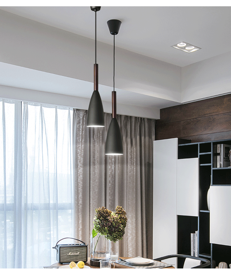 北欧吊灯 单头创意个性简约现代吧台三头餐厅灯小客厅床头led灯具