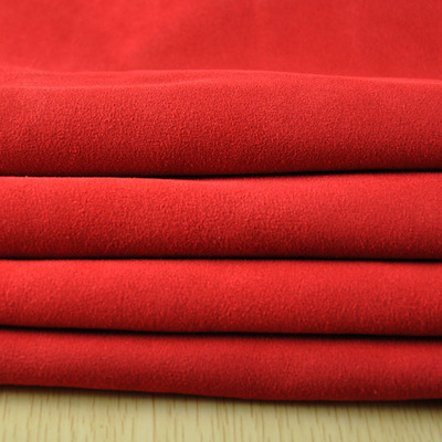 现货红色二层环保牛反毛真皮皮料厂家 箱包鞋用牛翻毛皮料批发