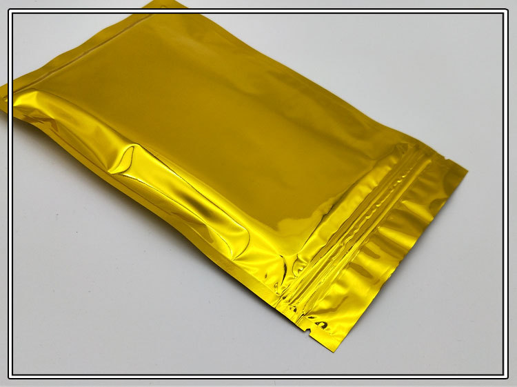 加厚金色镀铝拉骨袋彩色亮光铝箔自封袋避光高档食品包装袋 现货