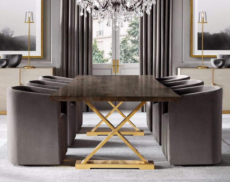 厂家直供不锈钢大理石桌子酒店方形镀金餐桌家居餐桌欢迎咨询定制