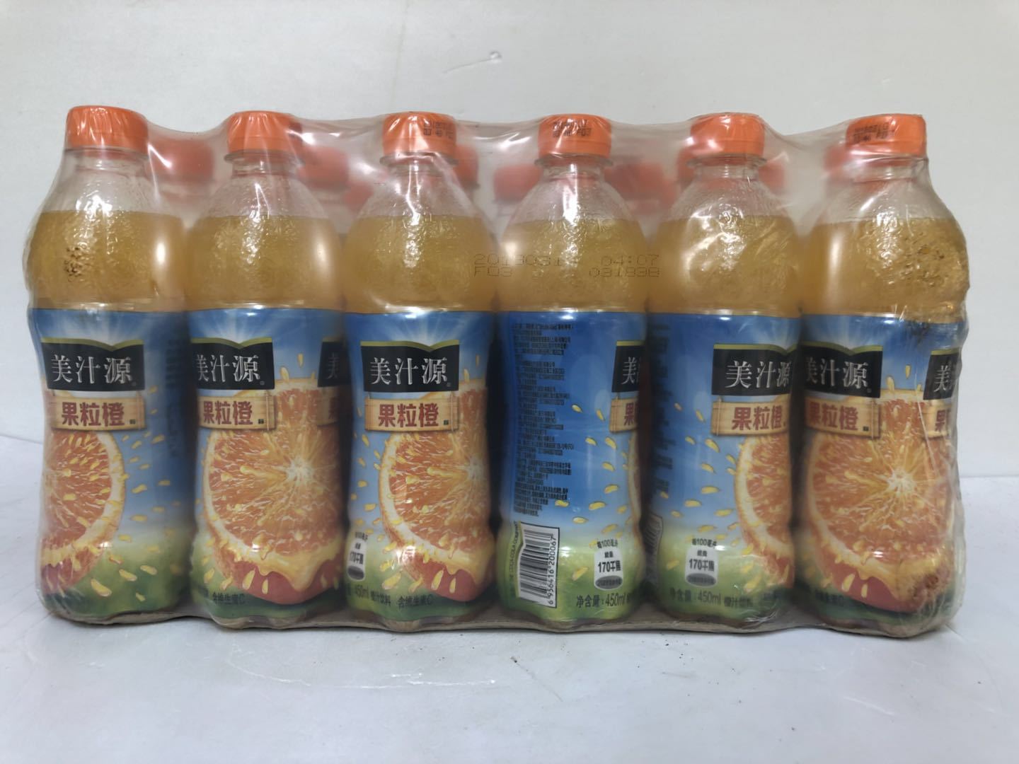 可口可乐美汁源果粒橙橙汁饮料420ml24瓶装长沙发货v0.0186方11kg