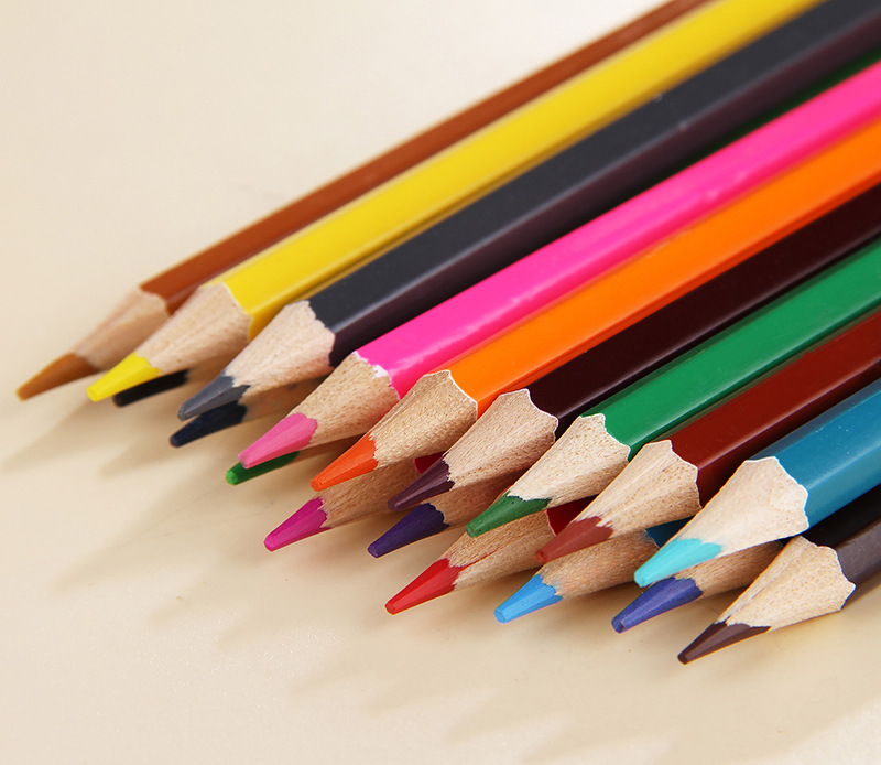 小鱼儿学生六角杆彩色铅笔桶装绘画笔秘密花园彩铅笔彩笔厂家直销