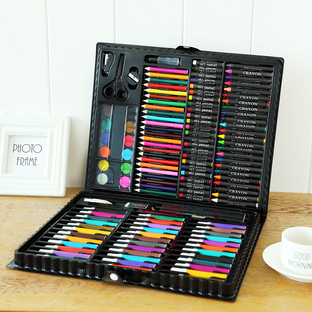 儿童水彩笔套装150色168色  儿童创意画画笔套装  儿童礼品套装