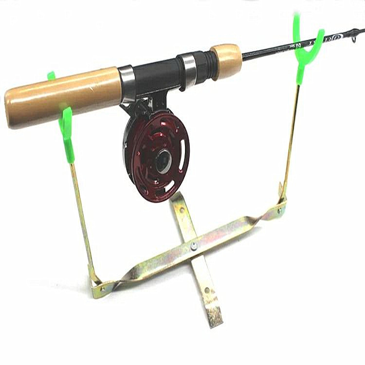 冰钓冬钓金属 可折叠双头支架 冰钓竿架 渔具配件支架竿批发