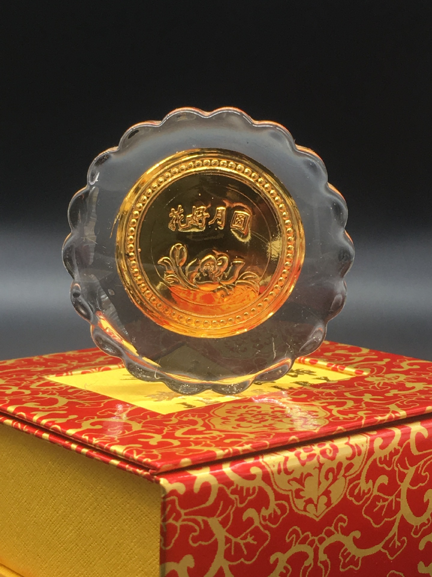 金箔仿真镀金月饼 中秋佳节送礼镶黄金月饼礼品保险公司套装批发