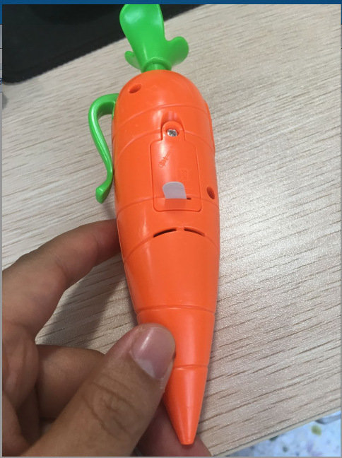 疯狂动物城胡萝卜形状橙色录音笔集录音,圆珠笔两种功能儿童玩具