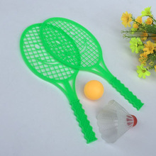 儿童羽毛球拍套装运动大圆拍网球拍 2支装塑料玩具球拍亲子玩具