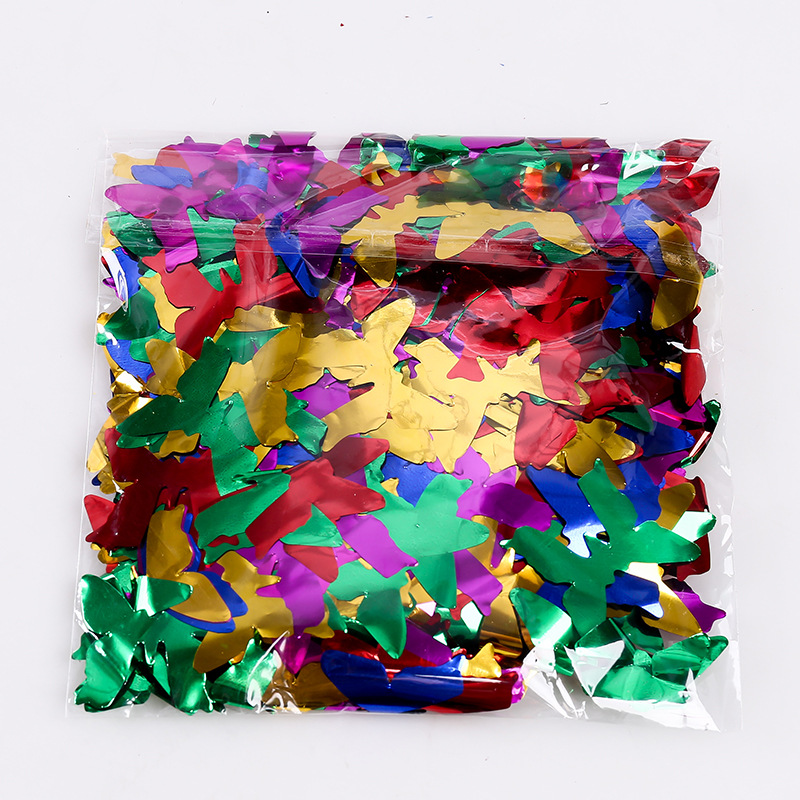 婚庆庆典现场用品4cm铝箔蝴蝶碎纸屑 礼花炮填充物批发