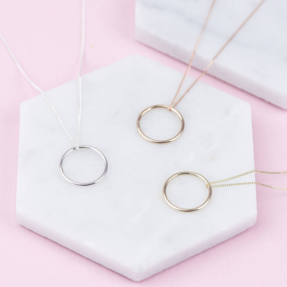 欧美热销项链 不锈钢光圈戒指项链 玫瑰金色锁骨链女 可定制logo