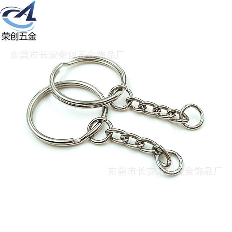 Manufacturers Supply Key Ring with Chain 1.5x25 Aperture with 4 Chains Key Chain Metal Keychains