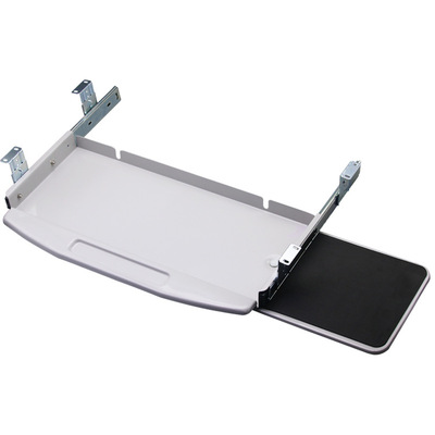 批发铁键盘托 办公桌钢制键盘架 电脑桌键盘抽屉伸缩托盘带鼠标托