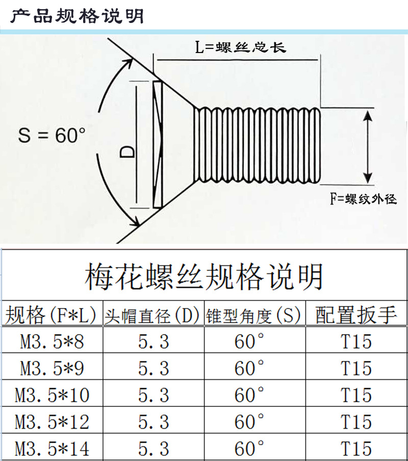 古铜色m3.5系列 数控刀具梅花螺丝