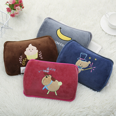 洪超热水袋 已注水暖宫充电暖宝宝防爆毛绒电暖宝暖水袋暖手宝