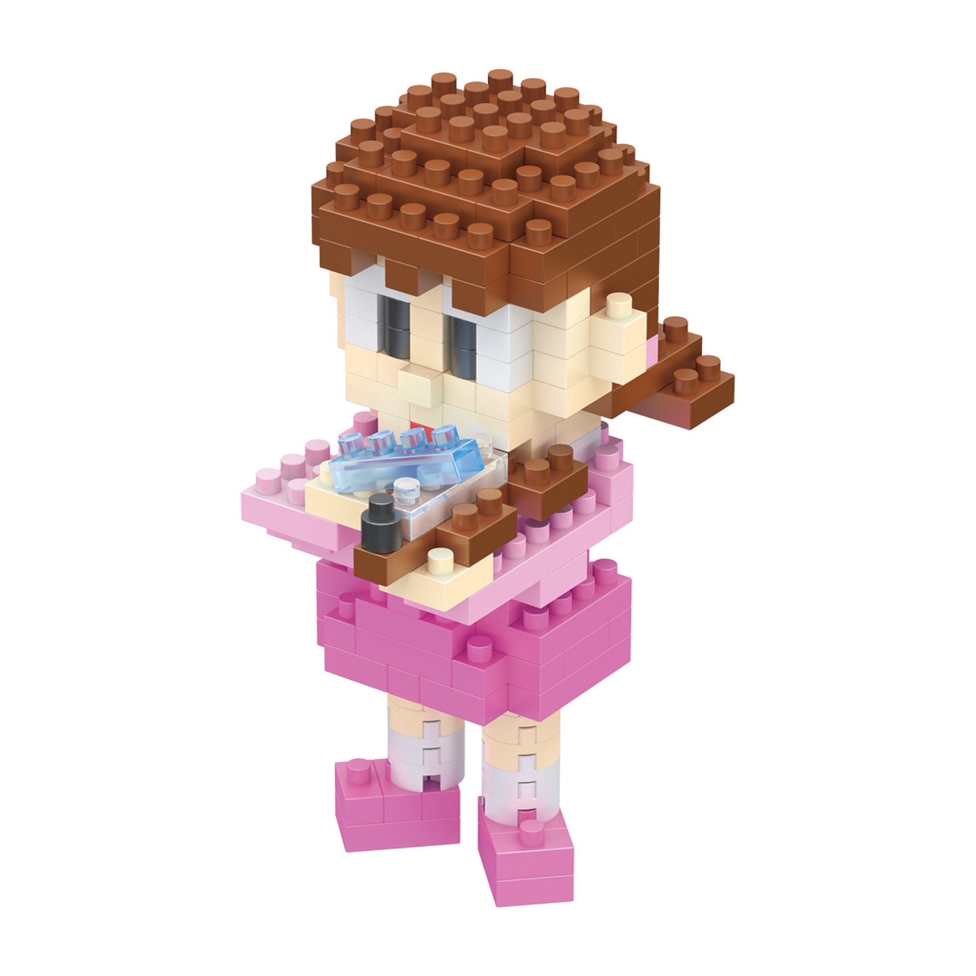 柏裕钻石微颗粒积木益智拼装diy儿童玩具小雄小美7000a-7005a