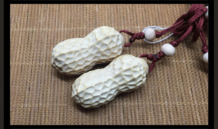 黄杨木花生 落地生财 早生贵子手把件 红木工艺品 收藏商务礼品