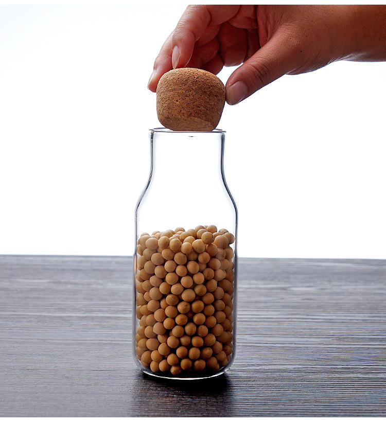 m爆款软木塞玻璃储物罐茶叶罐密封罐咖啡食品花茶收纳杂粮罐定制