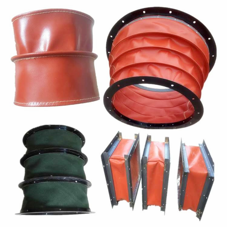 定制风机风管软连接耐高温法兰软接头方形圆形软连接通风管软接