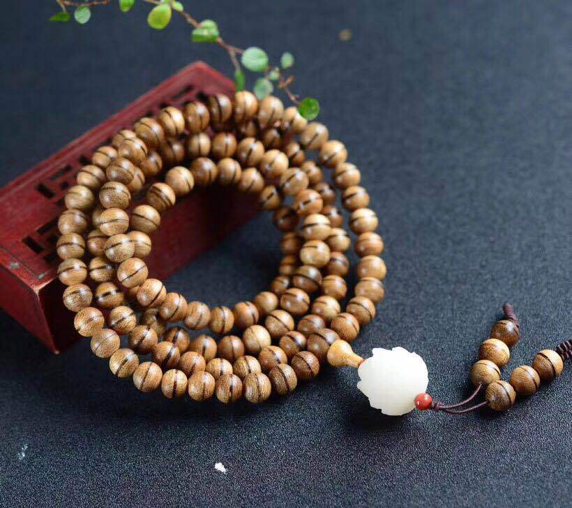 加里曼丹一线天沉香手链 毛衣链 天然纹路? 香中之王 8mm圆珠