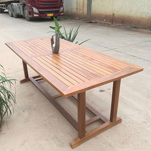 菠萝格户外防腐木家具实木桌椅休闲长桌 庭院花园阳台高档桌子