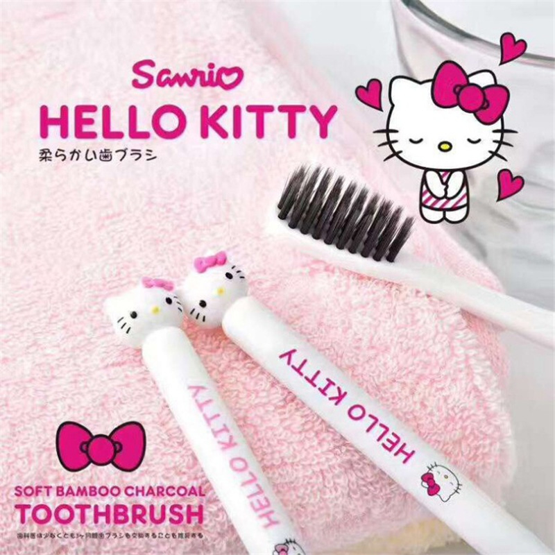 Kitty Toothbrush Soft-Bristle Toothbrush Children's Adult Home Use Bamboo Charcoal Filament Toothbrush Travel Portable Wholesale