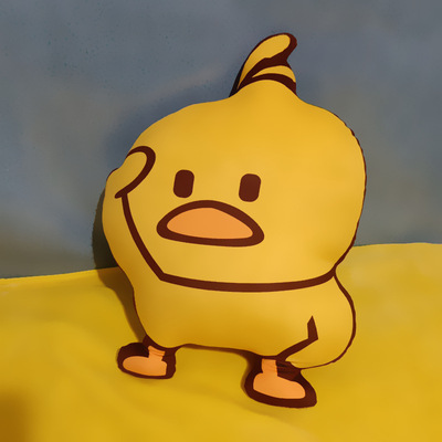 批发抖音同款跳舞小黄鸭抱枕靠垫可爱表情君鸭子玩偶毛绒玩具代发