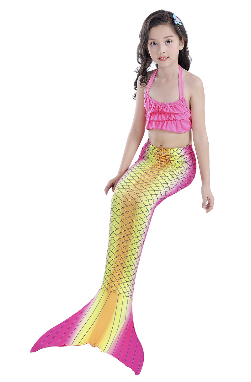 2020美人鱼泳衣儿童美人鱼尾巴游泳衣美人鱼服装礼物可装脚蹼