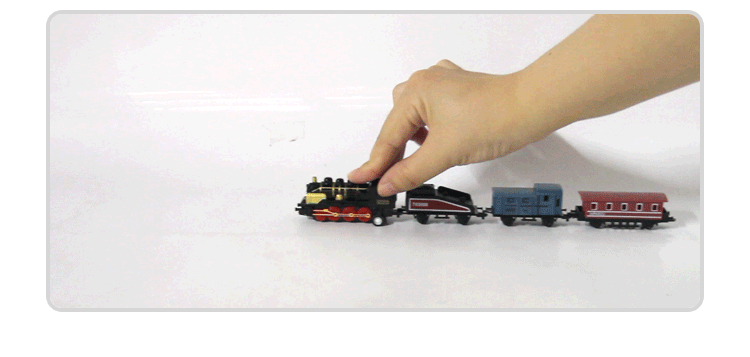 外贸热卖仿真复古蒸汽火车合金模型摆件回力车儿童益智可拼接玩具