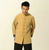 Chinese style spring and autumn men's wear Tang costume Long sleeve coat Chinese style Retro Buddhist clothes Hanfu Jacket jacket Chinese style spring and autumn men's wear Tang costume Long sleeve coat Chinese style Retro Buddhist clothes Hanfu Jacket jacket