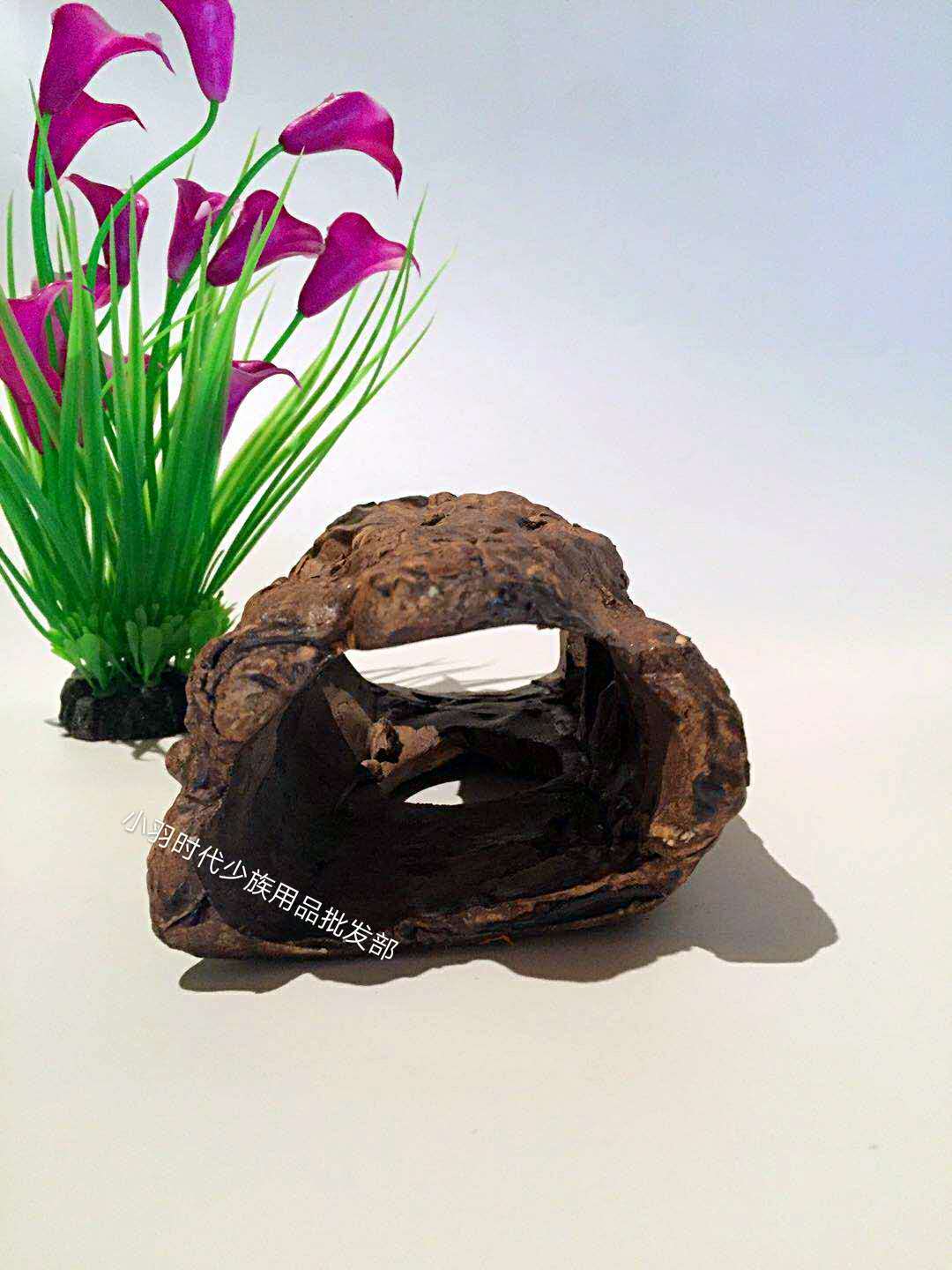 水族箱鱼缸造景/仿真陶瓷逼真树皮鱼躲避屋雕罐摆件/陶瓷工艺品