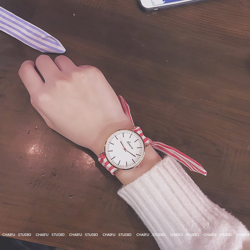 绑带手表女布表绑带森系文艺表女生学生百搭韩版简约潮流闺蜜一对