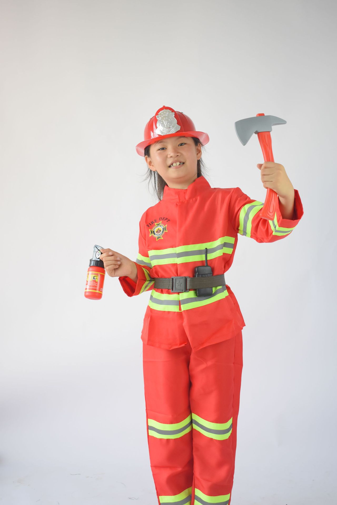 消防员服装儿童职业体验消防表演服万圣节角色扮演小消防员演出服