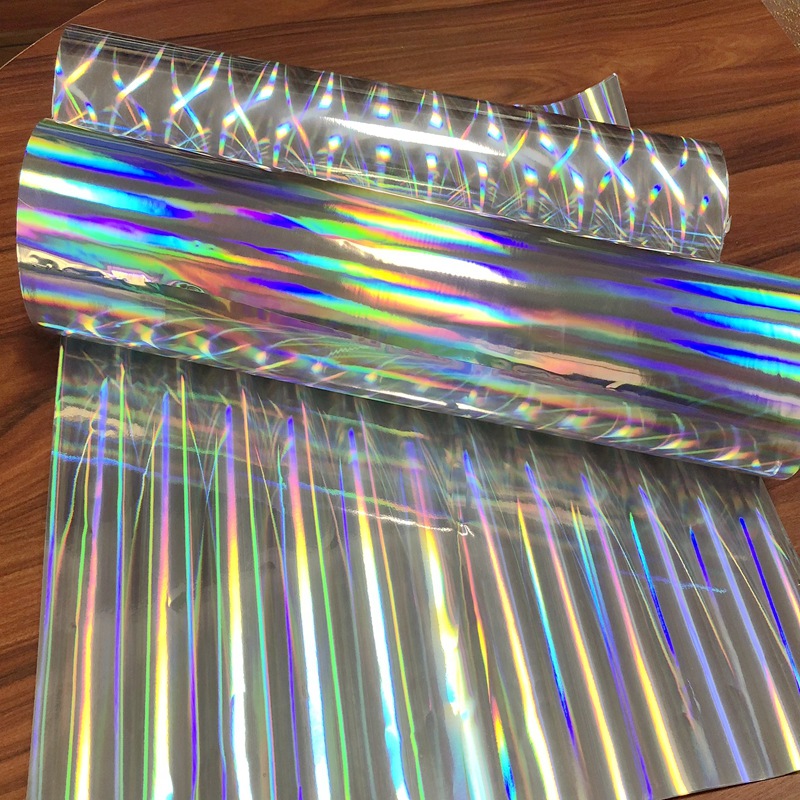 bopp,pet镭射镀铝膜预涂膜,无版缝素面光柱镭射预涂膜