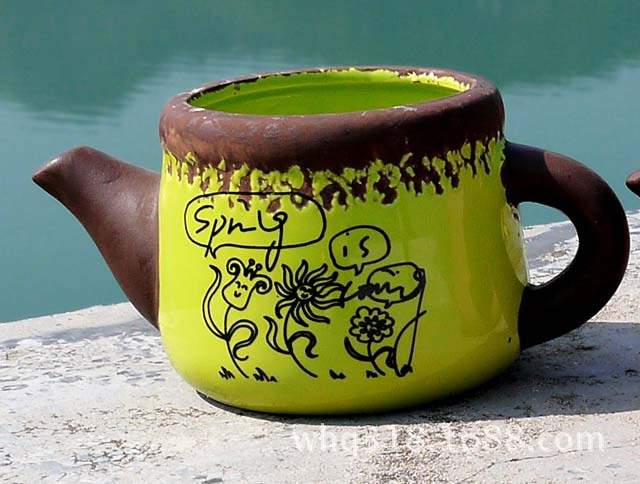 清库创意多肉植物花盆zakka杂货家居装饰欧式茶壶陶瓷花盆ly14