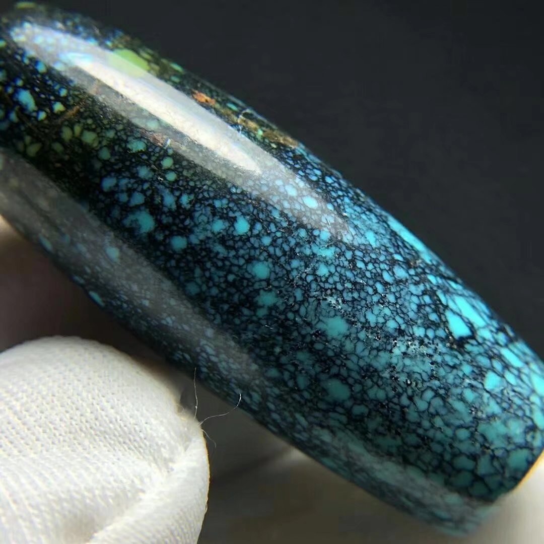 厂家直销湖北天然原矿高瓷绿松石特色天珠 diy锁骨链配件 一件代