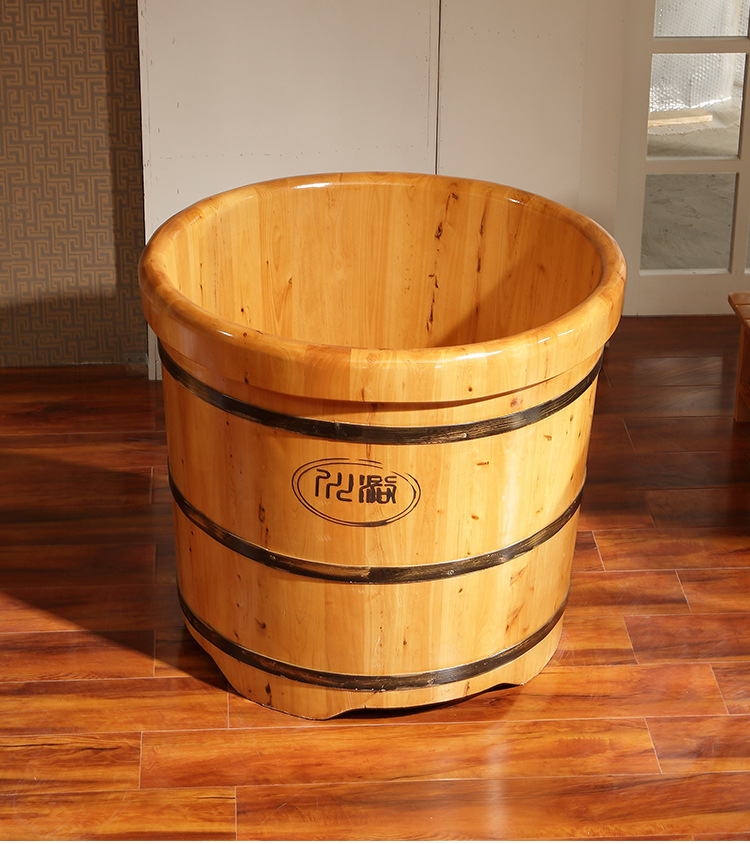 川浴泡澡木桶浴桶圆形木桶洗澡木桶香柏木实木加厚保温沐浴桶缸