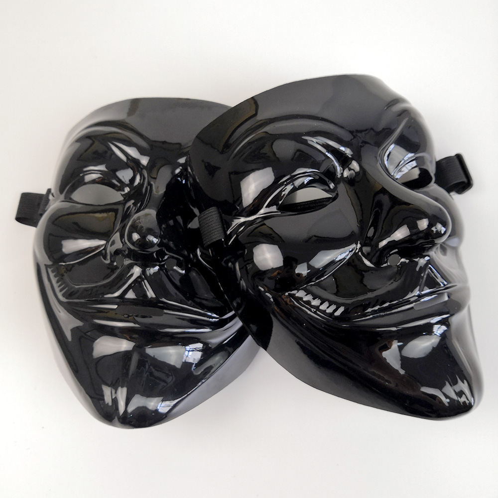 爆款面具led发光面具v字黑色面具 v字面具黑色带血假面舞会 批发