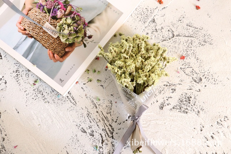 干花 花艺ins风 染色水晶草情人节花束 干花永生花批发 摆拍道具